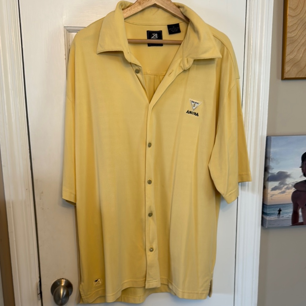 Head Yellow Casual Button Down Shirt